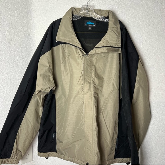 Tri-Mountain Tan Black Long Sleeve Windbreaker Jacket. - Picture 11 of 11